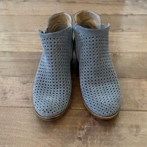 Lucky Brand gray suede Perforated Ankle Booties